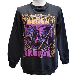The Black Crowes Sweatshirt Womens Sz XS Black Orange Purple Graphic Band Crew‎